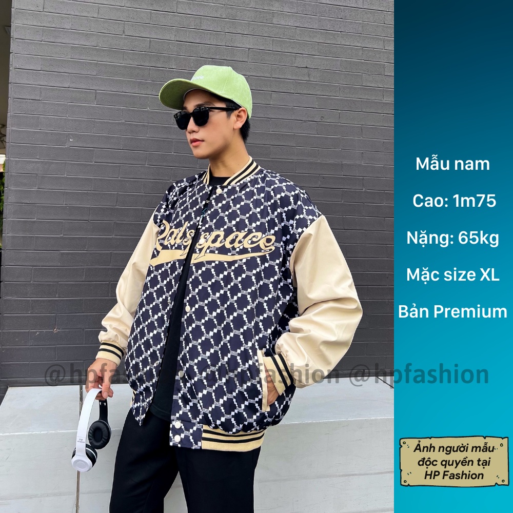 Áo bomber Varsity Jacket form rộng RealSpace vải dù ❤️ Áo khoác bóng chày chống nắng dáng Unisex D13 - Happy Style
