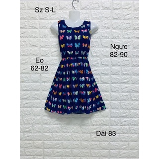 Đầm voan hoa xếp ly
