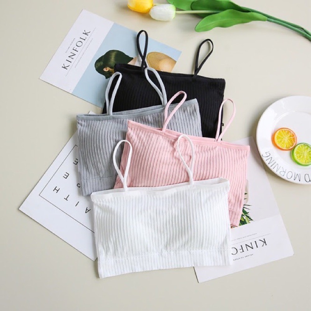 Áo bra hai dây RENEE áo croptop 2 dây chất cotton gân tăm đệm mỏng trẻ trung - AL70 | BigBuy360 - bigbuy360.vn