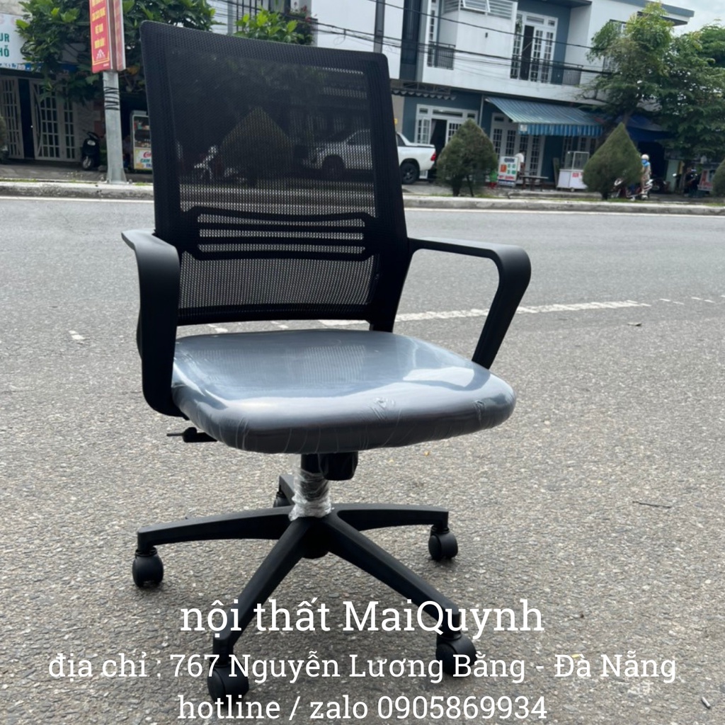 Ghế xoay làm việc văn phòng máy tính gx017 chân nhựa không rỉ