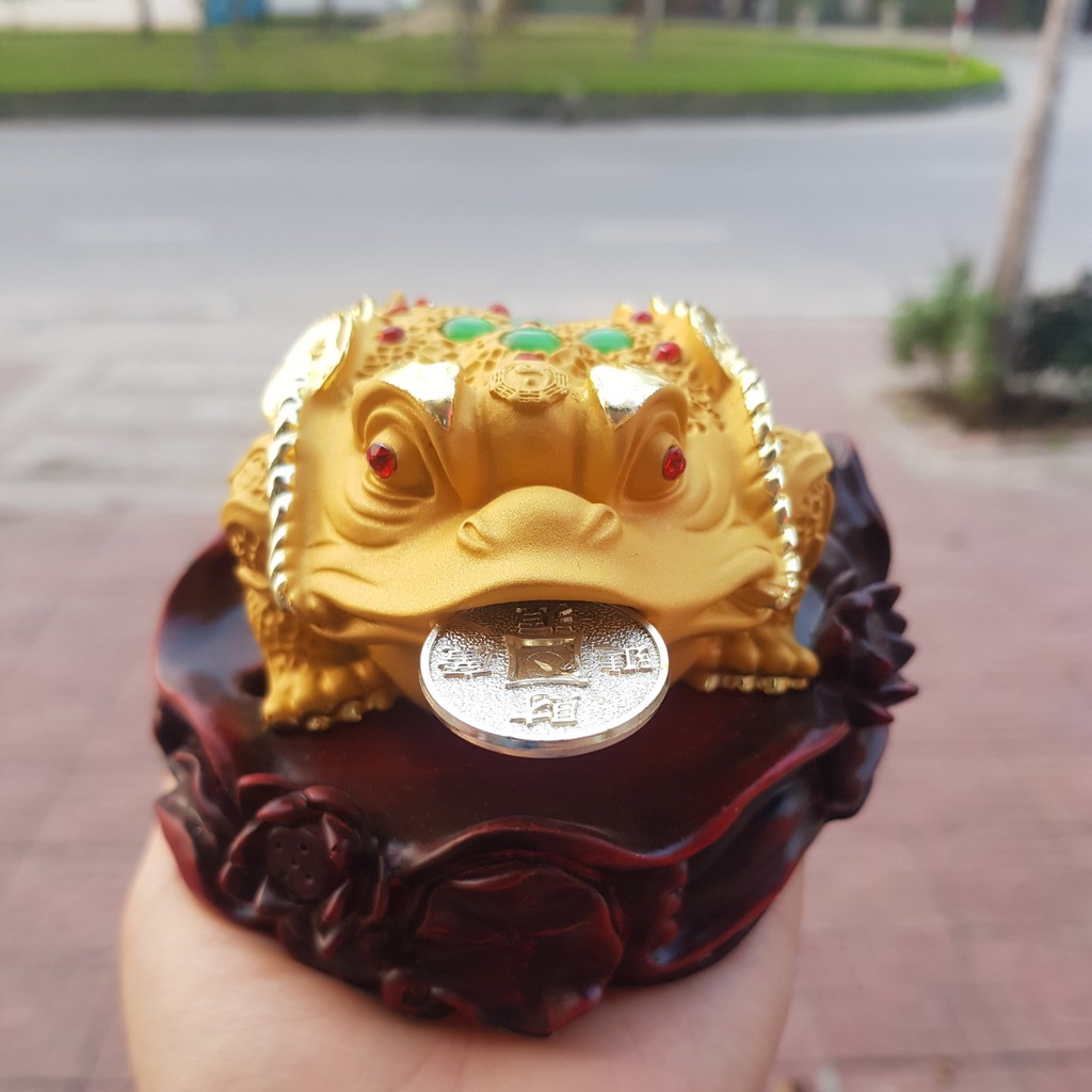 CÓC VÀNG NGẬM NGỌC PHONG THUỶ - Tài Lộc, May Mắn, Bình An - Để Taplo Ô Tô/ Để Trong Nhà