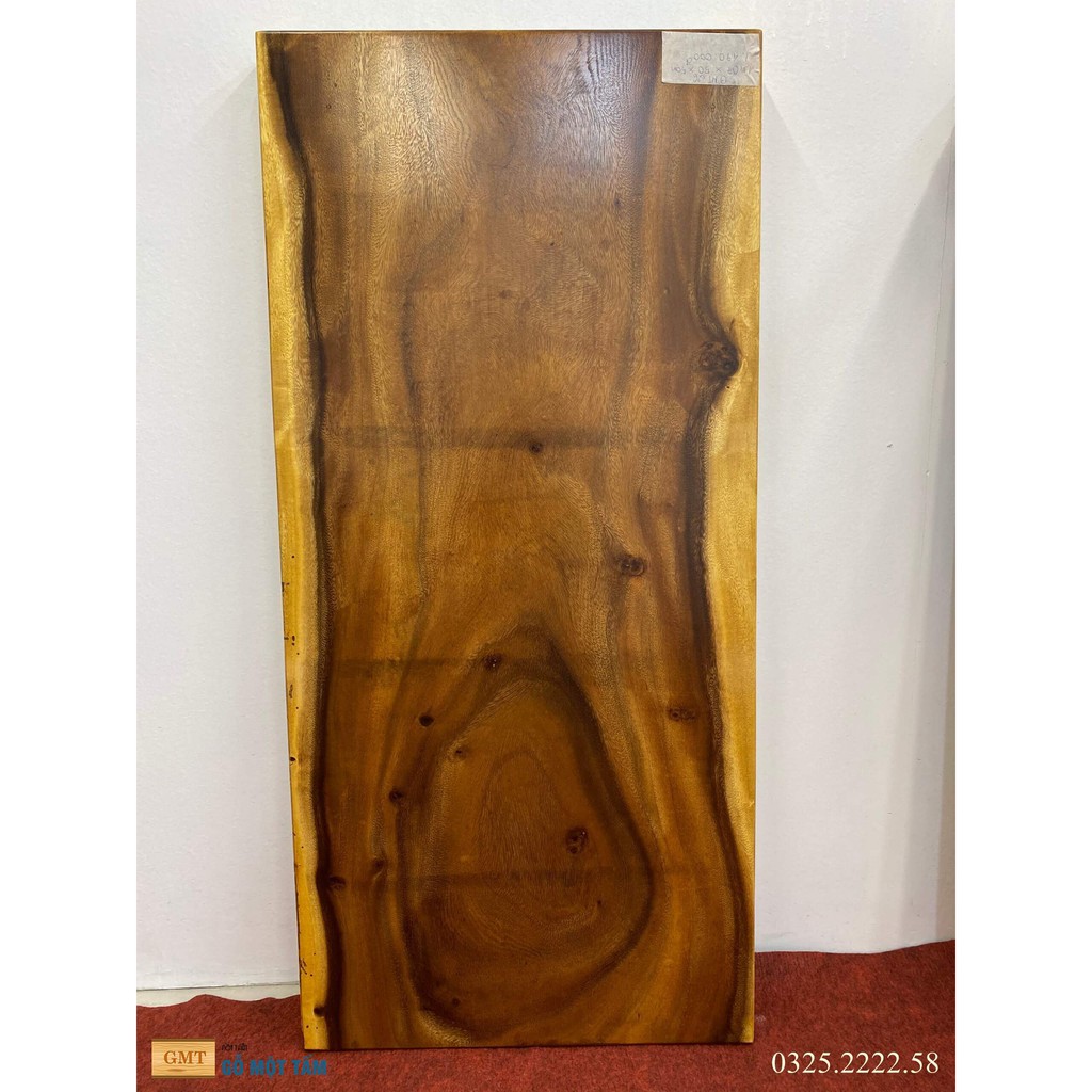 Mặt bàn học, bàn sofa gỗ me tây nguyên tấm dài 1,07m rộng 50cm dày 5cm