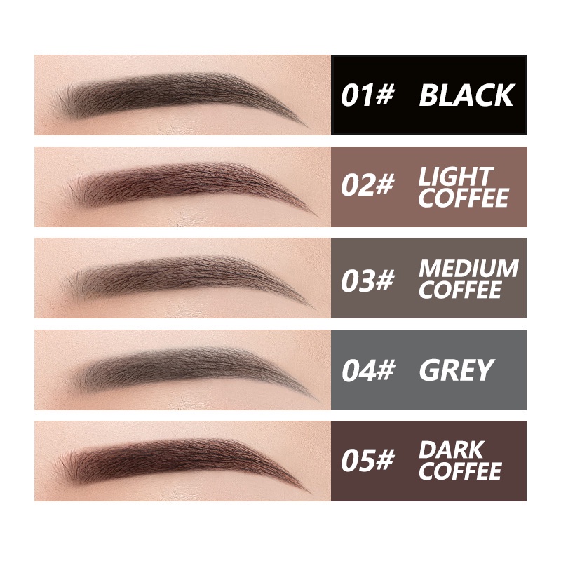 Bút kẻ lông mày RIPE GIRL hai đầu lâu trôi chống thấm nước 5 màu sắc tự nhiên tùy chọn/ Tấm thẻ khuôn kẻ lông mày