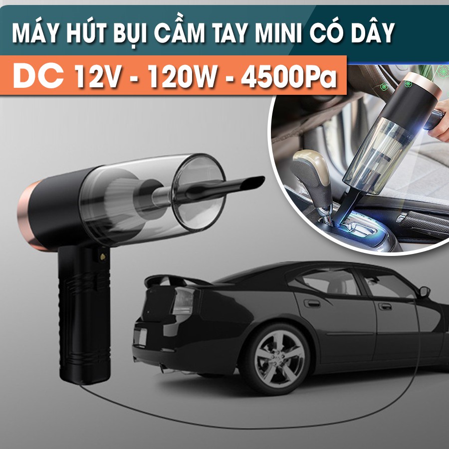 Máy hút bụi mini cầm tay ướt và khô nhỏ gọn KOSKO trong oto xe hơi ô tô cắm điện tẩu k không dây gia đình sạc pin USB | BigBuy360 - bigbuy360.vn