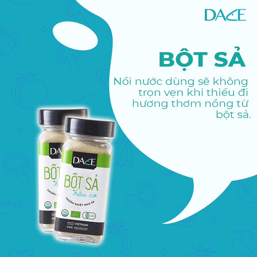 Bột sả hữu cơ Dace 40g xuất khẩu Nhật Mỹ Châu Âu - Organic dry Lemongrass  powder Dace 40g