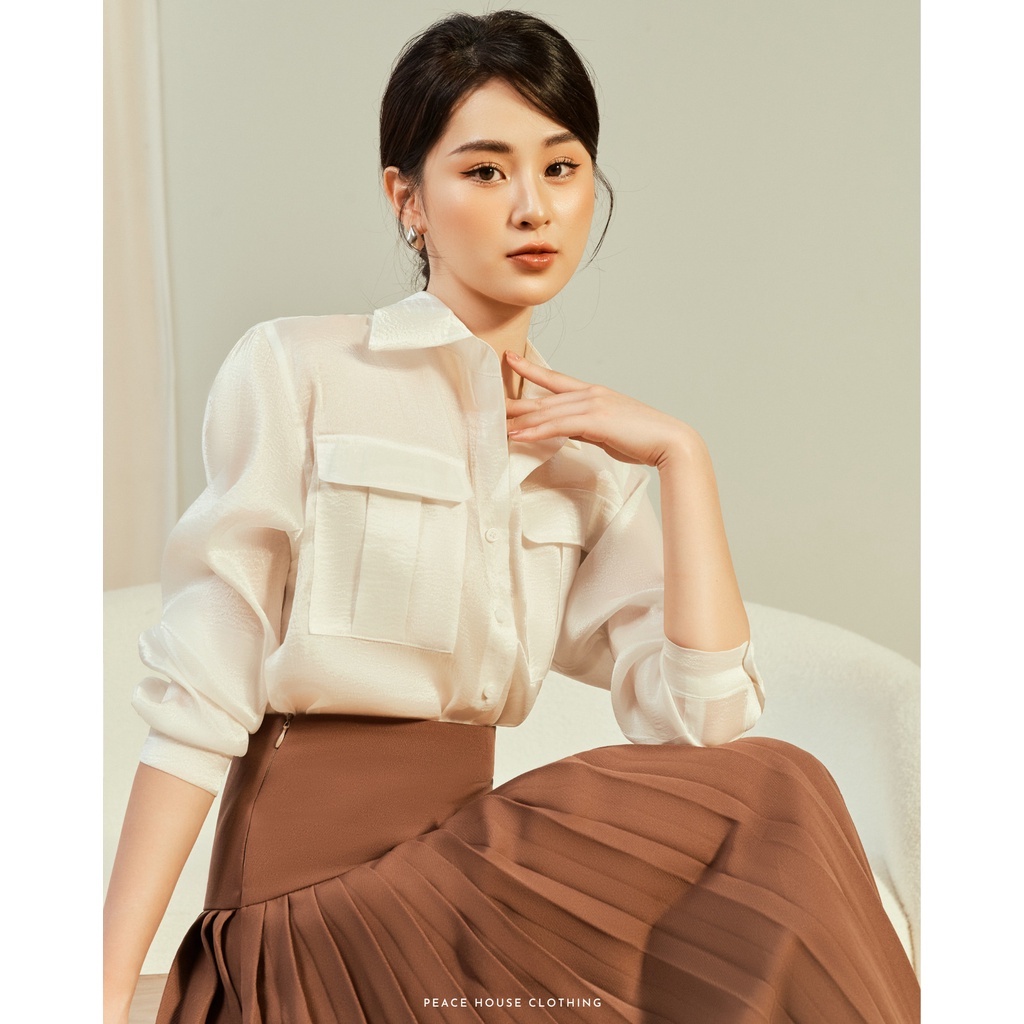 Áo sơ mi tơ nắp túi , Peace House Clothing