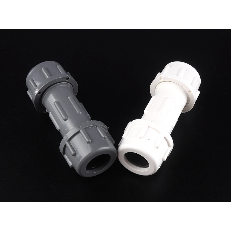 Bộ 2 Đầu Nối Ống Nước Bằng Nhựa pvc Màu Trắng / Xám Đường Kính Trong 20 / 25 / 32mm