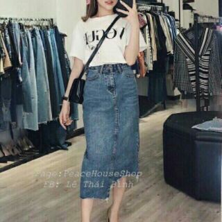 ✳VMH1230017 CHÂN VÁY JEANS LỆCH✳