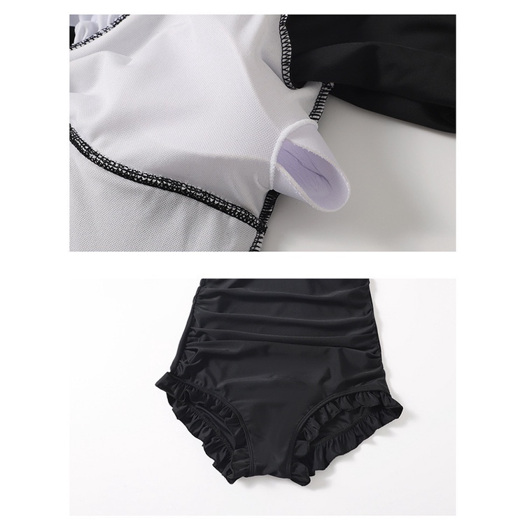 Bikini 2 mảnh dài tay cạp cao chất đẹp quảng châu kiểu váy ulzzang Hàn Quốc LUHAZO 9339 DK2T302