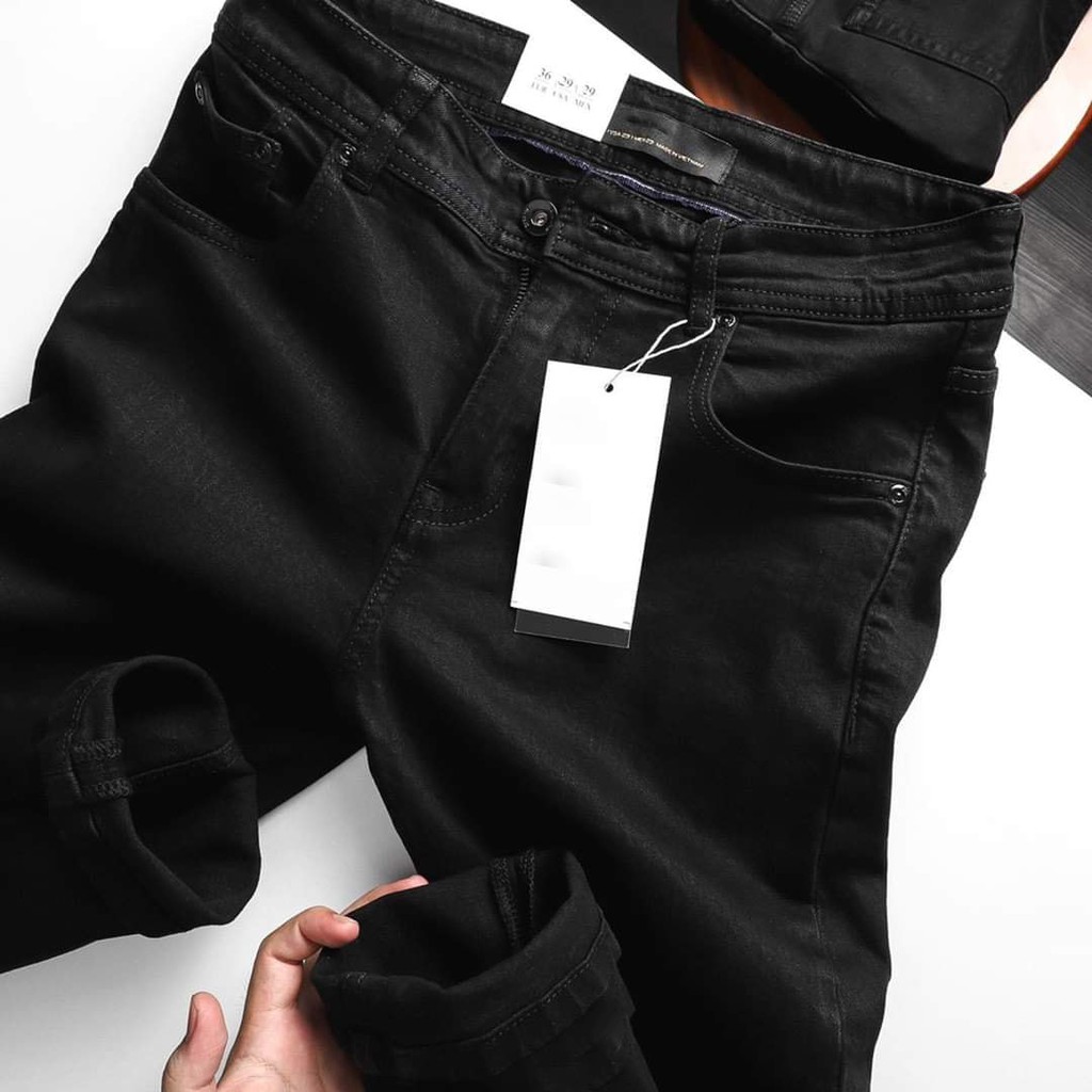 Quần jean dài nam ZR đen (Form Slimfit,chất vải co dãn,ống quần 15 - 18cm,hàng Vnxk) | BigBuy360 - bigbuy360.vn