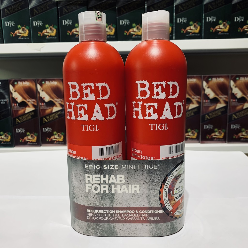 Dầu Gội Tigi Bed Head Đỏ Phục Hồi Cấp Độ 3 Cho Tóc Hư Tổn Lấy Lại Đàn Hồi Giúp Tóc Chắc Khỏe Bóng Mượt 750ml Cặp 2 Chai