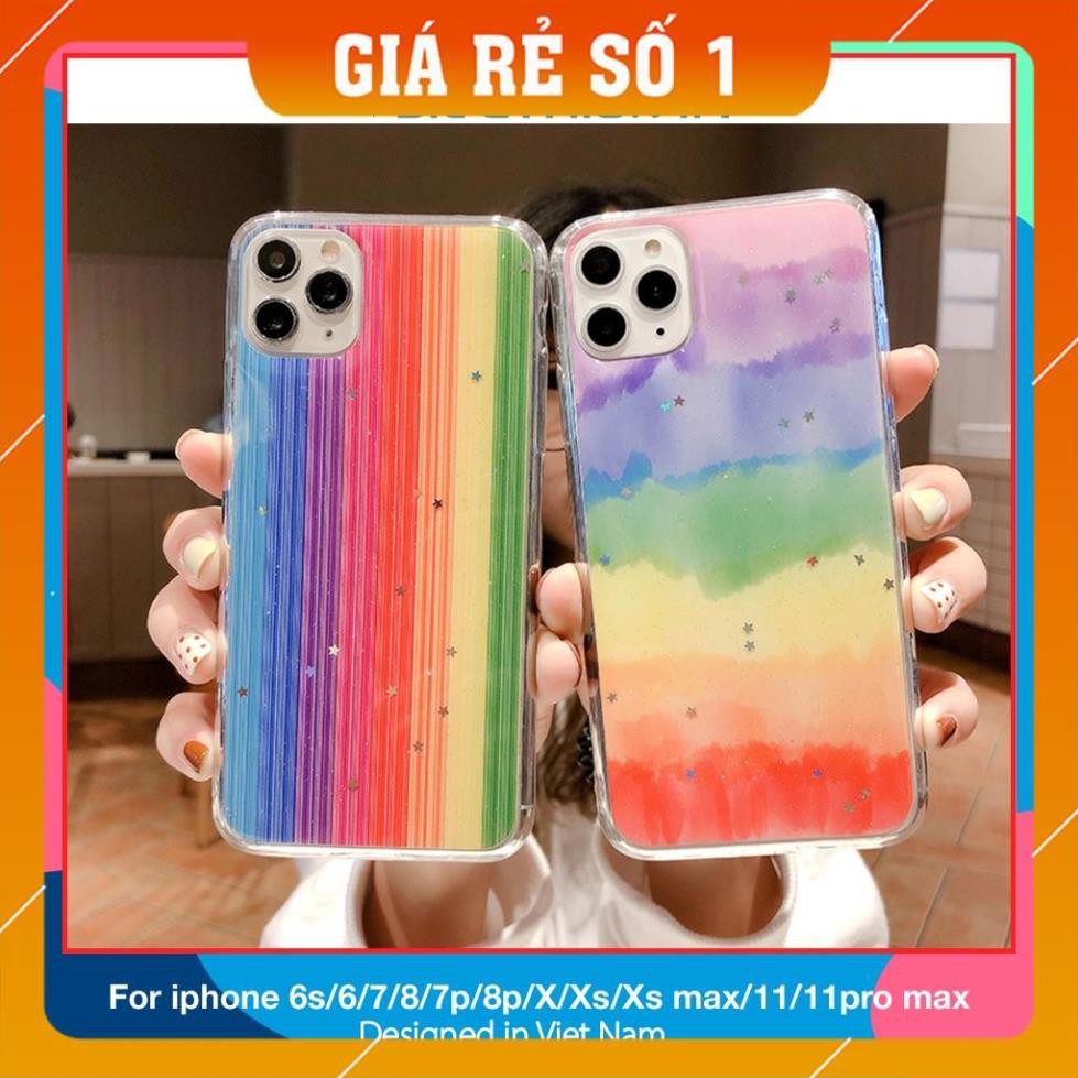 Ốp iphone - Ốp lưng Cầu vồng lấp lánh kim tuyến 6/6s/6plus/6splus/7/8/7plus/8plus/x/xs/xsmax/11/11promax-Awifi Case Q2-9