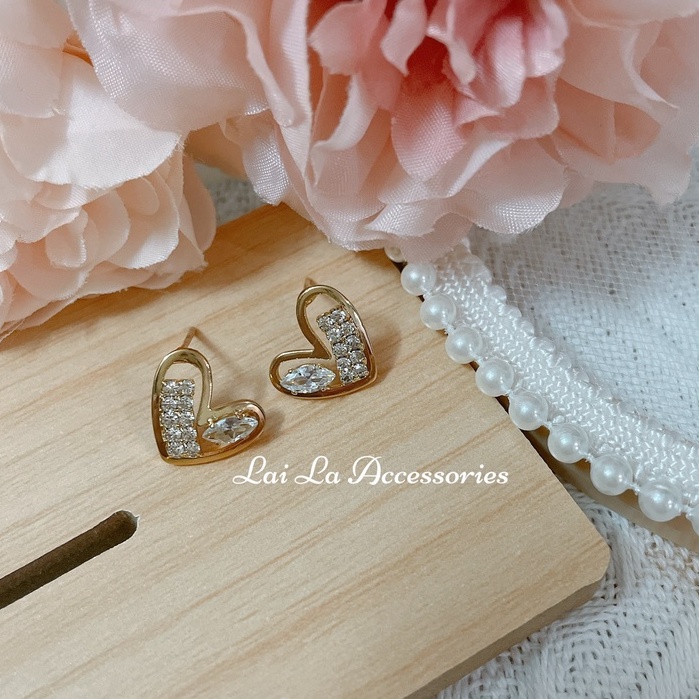 Bông tai nữ, khuyên tai mạ bạc 925 thiết kế đơn giản đính đá thời trang Lại La