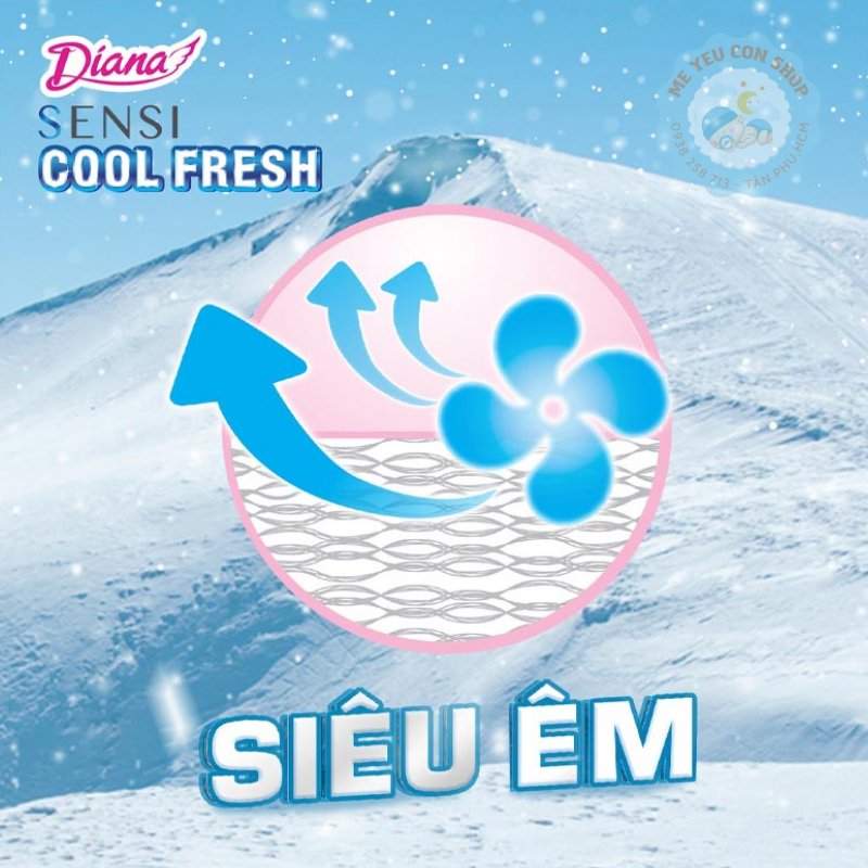 [Tặng 2 miếng BVS đêm] GÓI 20 miếng Băng vệ sinh Diana Sensi Cool Fresh siêu mỏng cánh 23cm (katydang)