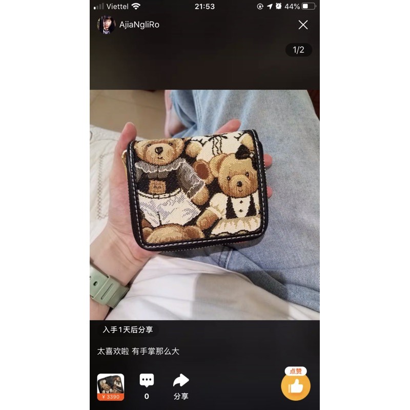 Ví ngắn/ ví vuông TTWN BEAR