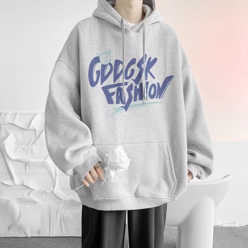 Áo hoodie Cỡ Lớn In Chữ Phong Cách Hiphop Đường Phố Nhật Bản Chất Lượng Cao Cho Nam