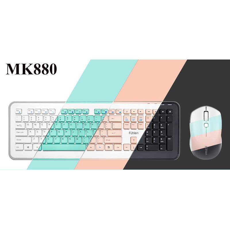 Bộ phím chuột Fuhlen không dây MK880 (có 4 màu) | BigBuy360 - bigbuy360.vn