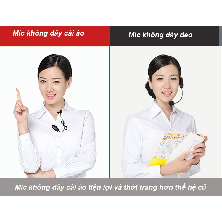 Máy trợ giảng aproro T9 2.4G phiên bẳn micro không dây cài áo tiện lợi