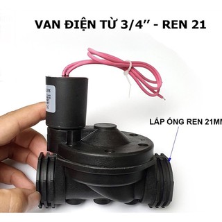 Van điện từ phi 21mm/27mm - Sử dụng điện áp 220V hoặc 24V - Van nhựa van ngoài trời chống nước chịu mưa nắng