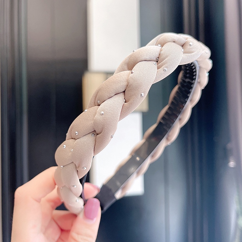 Băng Đô Đội Đầu Có Đính Đá Xoắn Thời Trang Cho Nữ Rửa Mặt