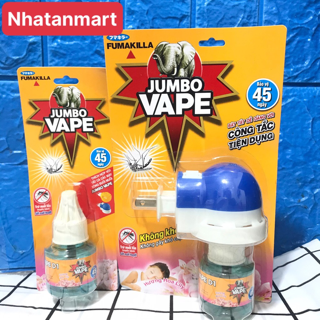 Máy xông Tinh dầu đuổi muỗi Jumbo Vape công nghệ Nhật Bản