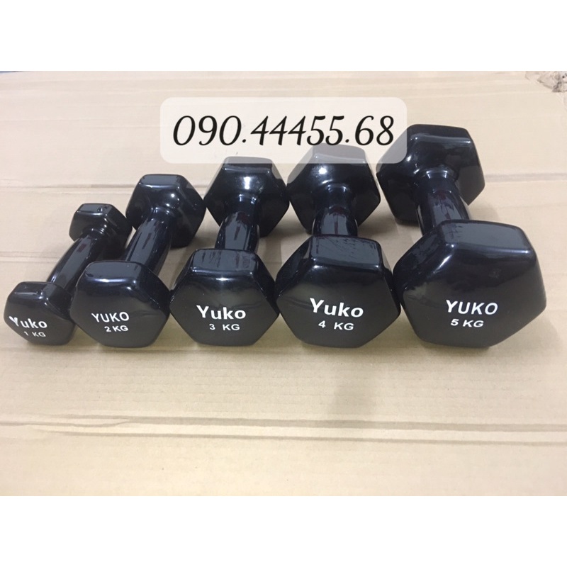 1 Đôi tạ tay Yuko 2KG - lõi thép bọc cao su Cao Cấp