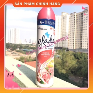 Bình xịt thơm phòng GLADE hương hoa hồng 280ml ( hàng cty Johnson & son)
