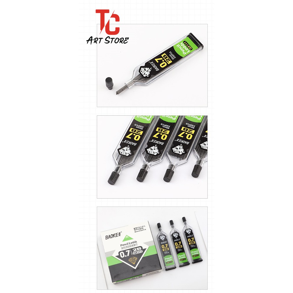 Ruột bút chì bấm 0.5 / 0.7 Baoke, độ cứng 2B [NHÀ P.PHỐI VPP BAOKE – VPP Thành Công]