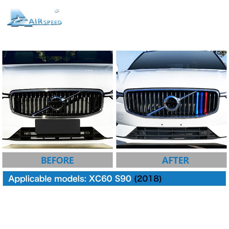 Kẹp Trang Trí Lưới Tản Nhiệt Phía Trước Cho Xe Hơi Volvo XC60 S90 2018-2022