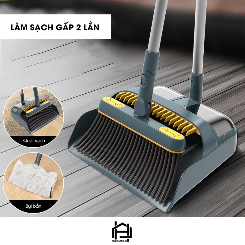 Mua Chổi quét nhà thông minh kèm hót rác cao cấp xoay 180 độ, bộ chổi ...
