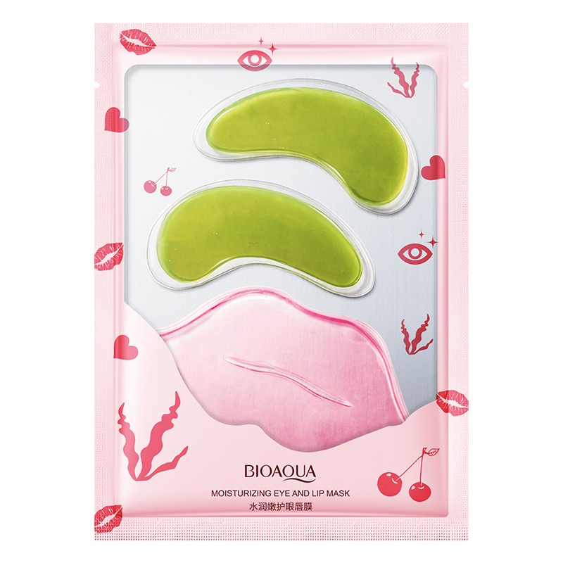 Set Mặt Nạ Mắt Môi 2in1 BIOAQUA Dưỡng Ẩm Làm Mờ Quầng Thâm Trẻ Hóa Làn Da, Giúp Tăng Collagen