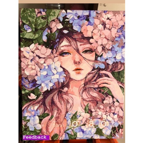 Tranh sơn dầu số hoá tự tô màu theo số có khung Nàng Thơ - (40*50cm) | BigBuy360 - bigbuy360.vn