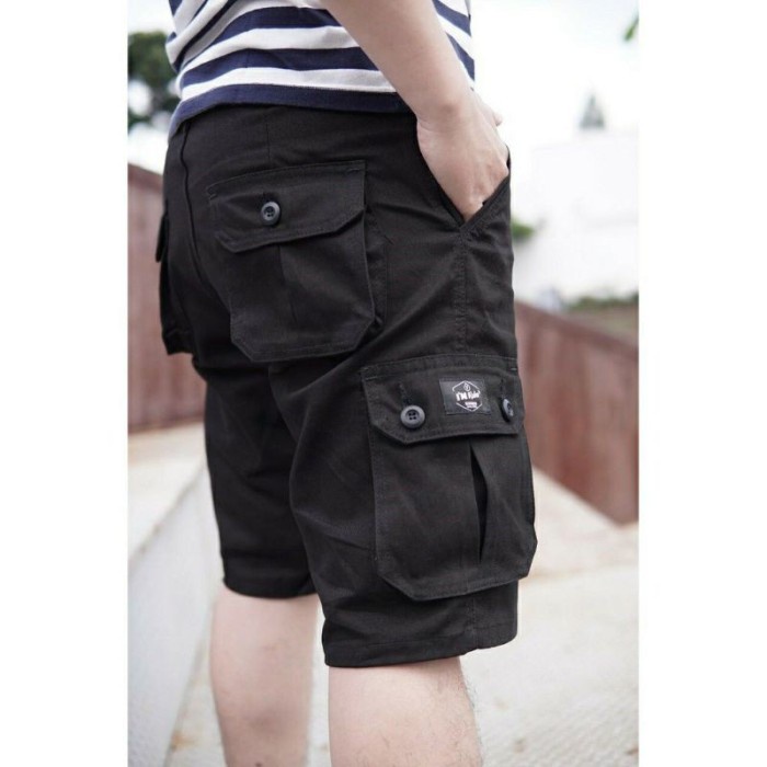 Quần Short Phối Túi Cá Tính Trẻ Trung SIZE S M L XL XXL XXX SIZE 27-38 - Đen 27-28