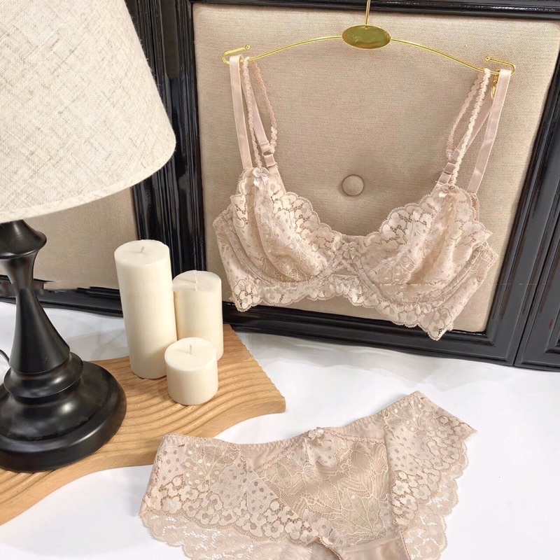 Bộ đồ lót B054 Charm 2 dây ren mỏng có gọng