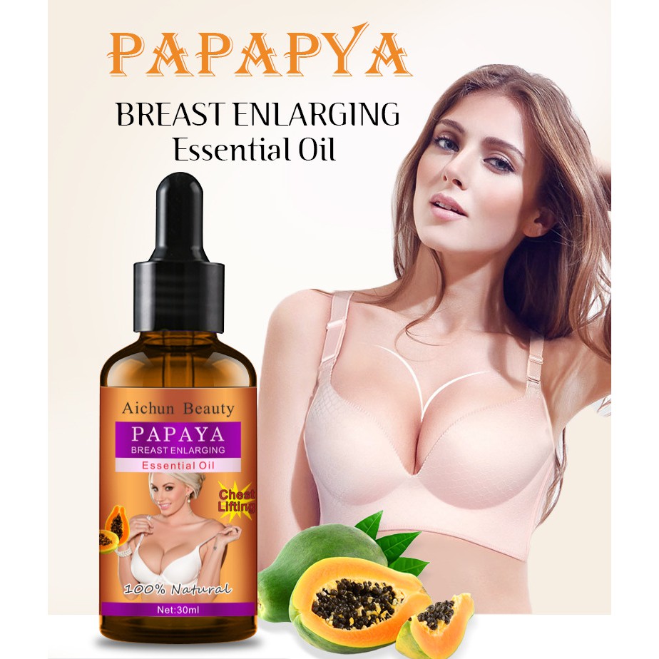 [Có Hàng Sẵn] Aichun Tinh Dầu Nở Ngực Chiết Xuất Trái Đu Đủ Papaya Breast Enhancement Oil 30ml (Có Che Tên)