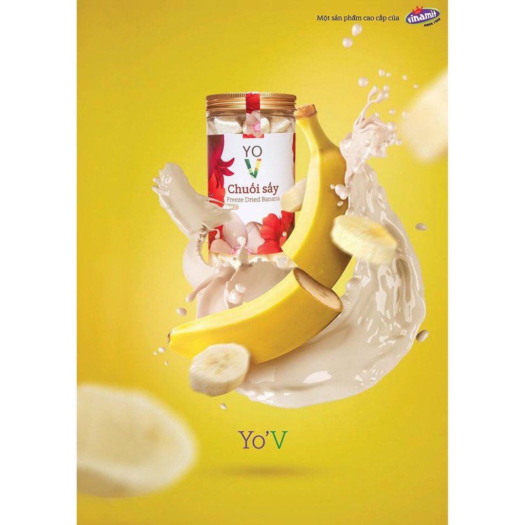 Sữa chua sấy chuối Yo'V Vinamit 90g giòn tan thơm ngon