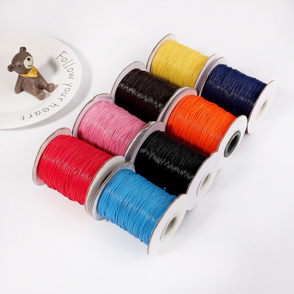 Cuộn dây cotton sáp 2mm dài 5m nhiều màu tùy chọn dùng làm đồ trang sức thủ công