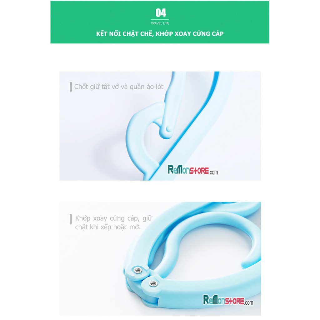 Combo 6 móc quần áo du lịch xếp gọn đa năng _Loại Xịn