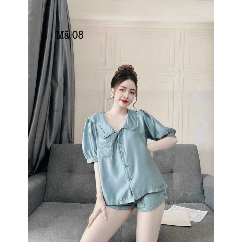 HÀNG HOT SÉT BỘ LỤA MẶC NHÀ NGẮN CỰC XINH CHO CÁC CHỊ EM PHỤ NỮ ĐẢM ĐANG KHÔNG KÉM PHẦN QUYẾN RŨ