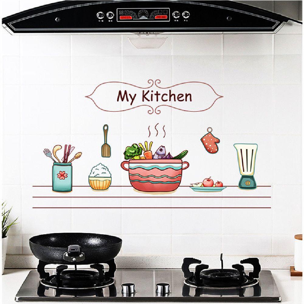 LEISURE Giấy Dán Tường Chịu Nhiệt Cao Chống Dầu Trang Trí Nhà Bếp