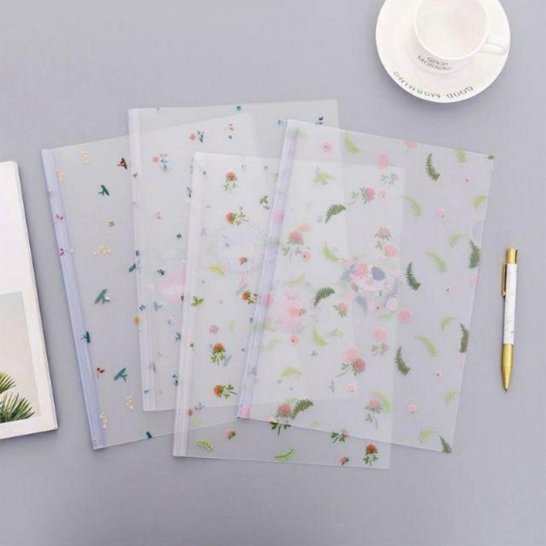 [SET 4] KẸP GIẤY, KẸP TÀI LIỆU RÚT GÁY HỌA TIẾT HOA CỎ