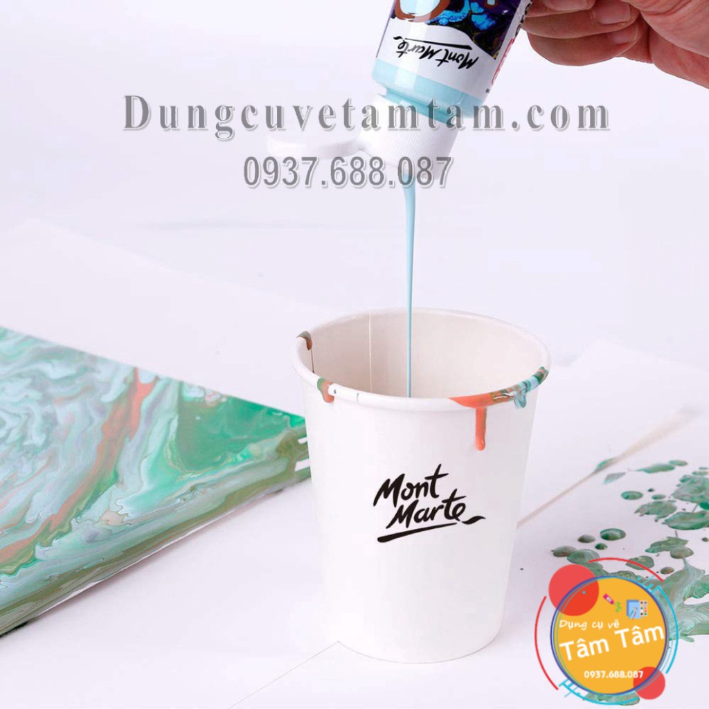 [ TÂM TÂM ]-Bộ màu đổ/ màu chảy Mont Marte Premium Pouring Acrylic Paint set 4 chai 60ml-Rainforest-PMPP4205 - []