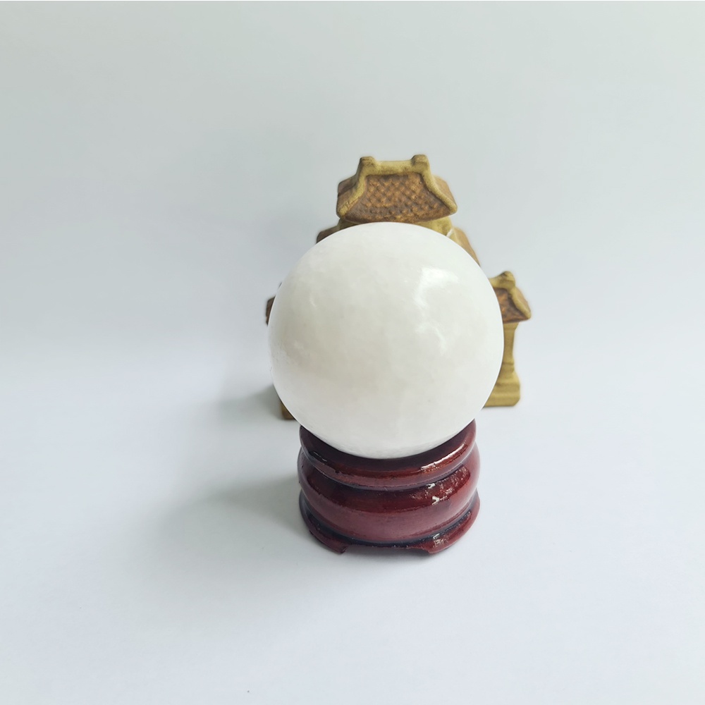 Quả Cầu Serpentine Trắng, quả cầu phong thủy mang đến vận may, giúp gia chủ tránh được những rủi ro