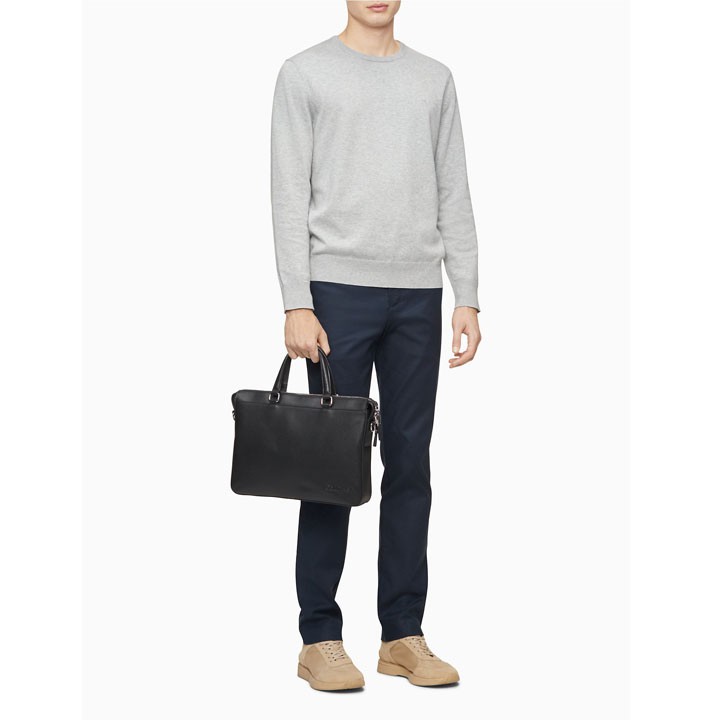 Túi xách Calvin Klein Refined Leather Slim Briefcase, nhiều màu