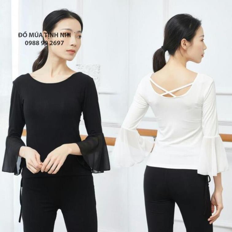 (có sẵn) Áo tập múa cổ trang, múa hiện đại, yoga, dance dáng tay loe, vải mềm mát A99 Đồ múa Tịnh Nhi