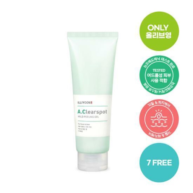 ILLIYOON Gel tẩy da chết A.Clearspot Mild Peeling Gel dùng làm sạch tế bào chết cho da mụn và nhạy cảm 180ml từ Hàn Quốc