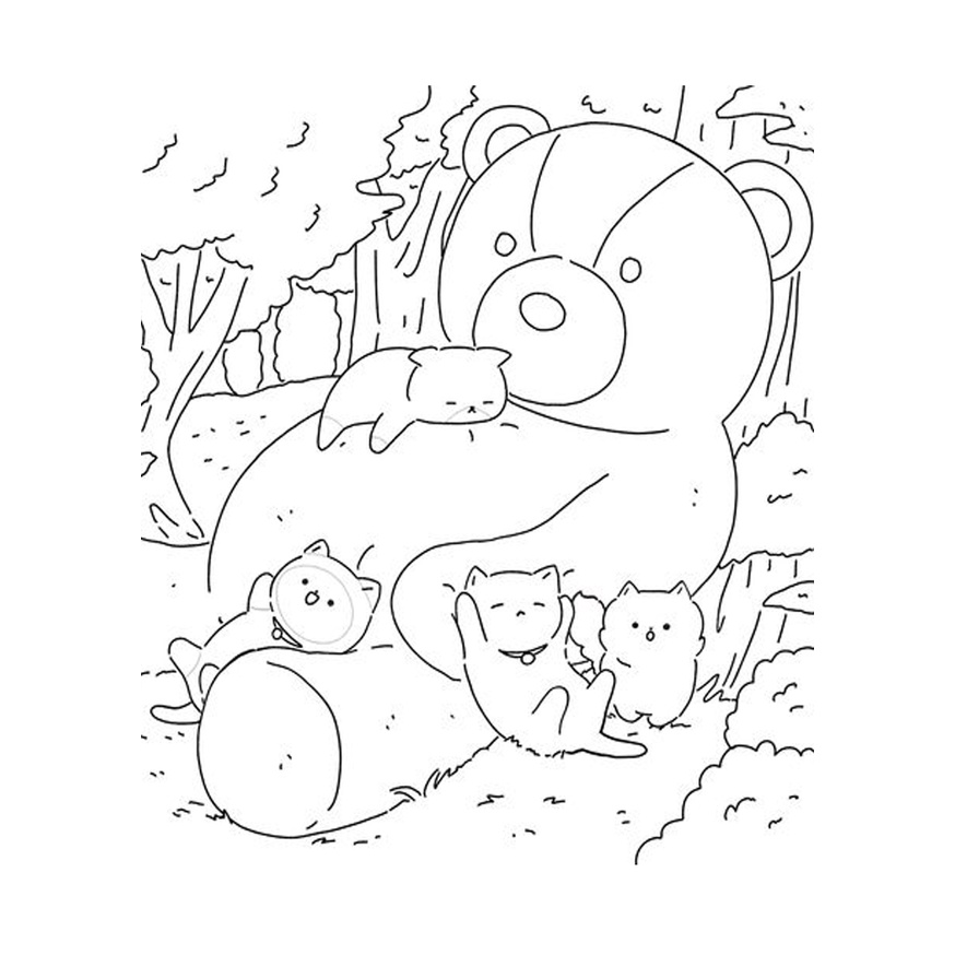 Set 10 Tờ Tranh Tô Màu gia đình mèo Dành Cho Màu Sáp, Màu Chì