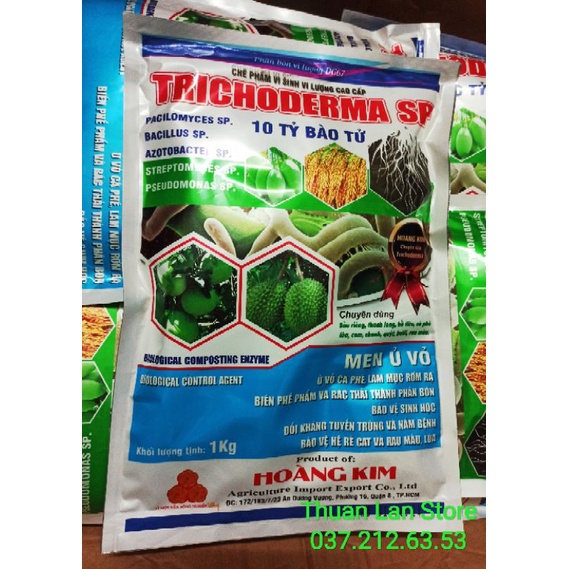 Nấm TRICHODERMA SP - 10 Tỷ Bào Tử - Men Ủ Vỏ Bảo Vệ Sinh Học Gói 1kg