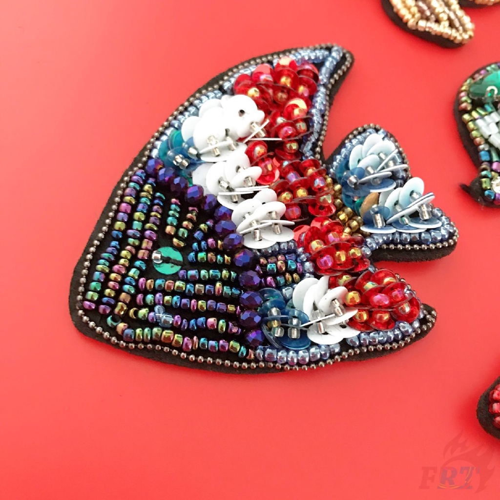 Sticker dán quần áo hình cá/voi/rùa đính hạt tự làm（☸ Animals - Pearls & Rhinestone Patch ☸）