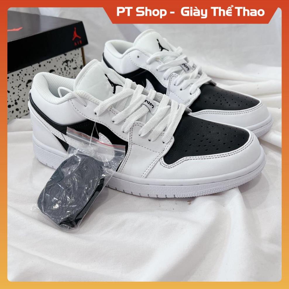 [FreeShip + Hàng Cao Cấp] Giày Thể Thao Nam Nữ JD Thấp 1 Low Panda Trắng Đen Logo Trắng